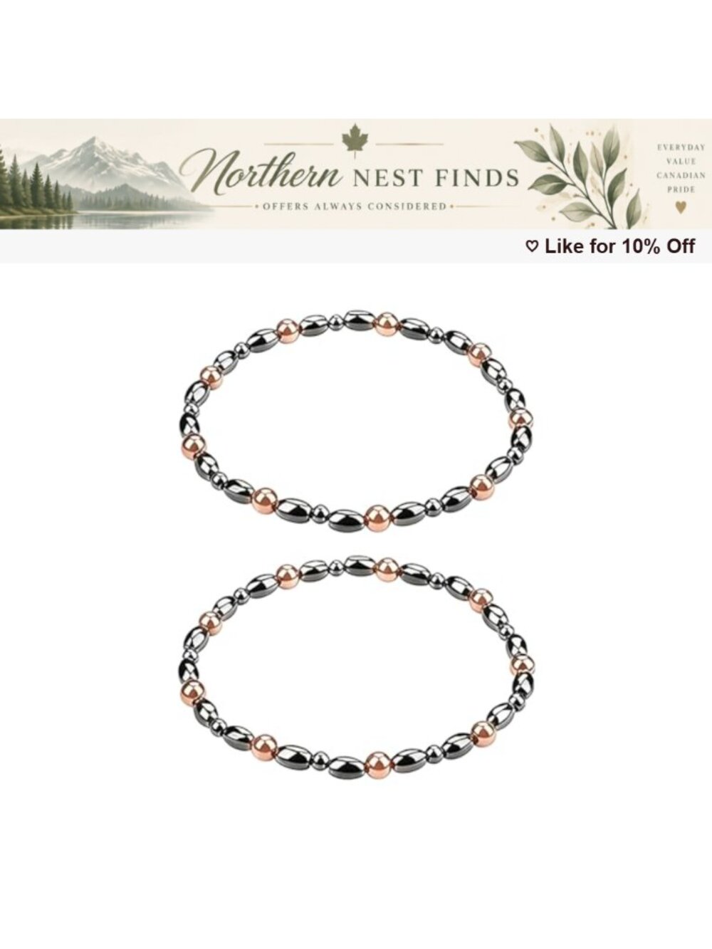Copper Magnetic Therapy Anklet Bracelet Elastic Gift Set